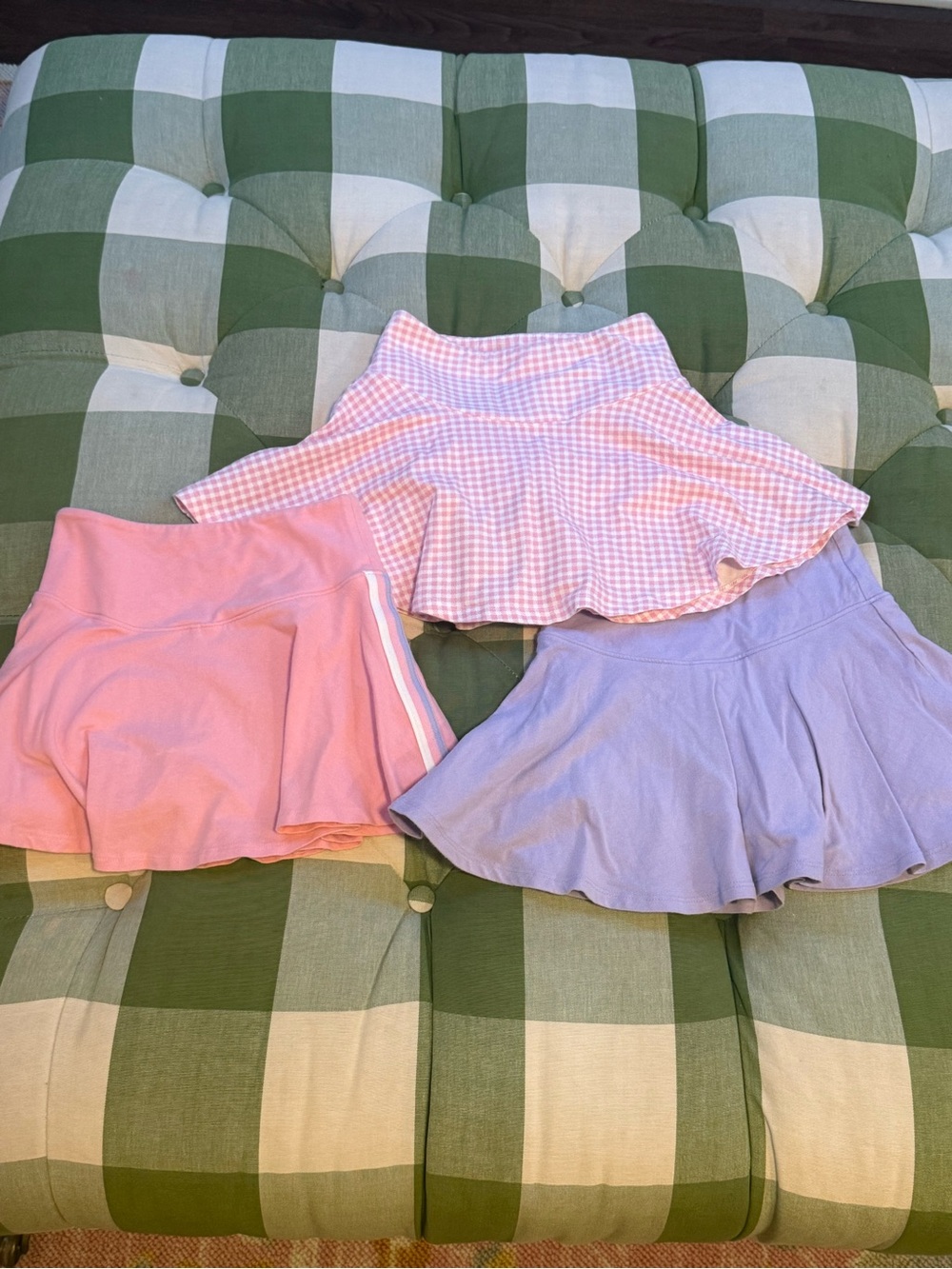 Lot of 3 Girls S 6/7 Pastel Tennis Skorts - Pink, Lavender, Gingham Pink
